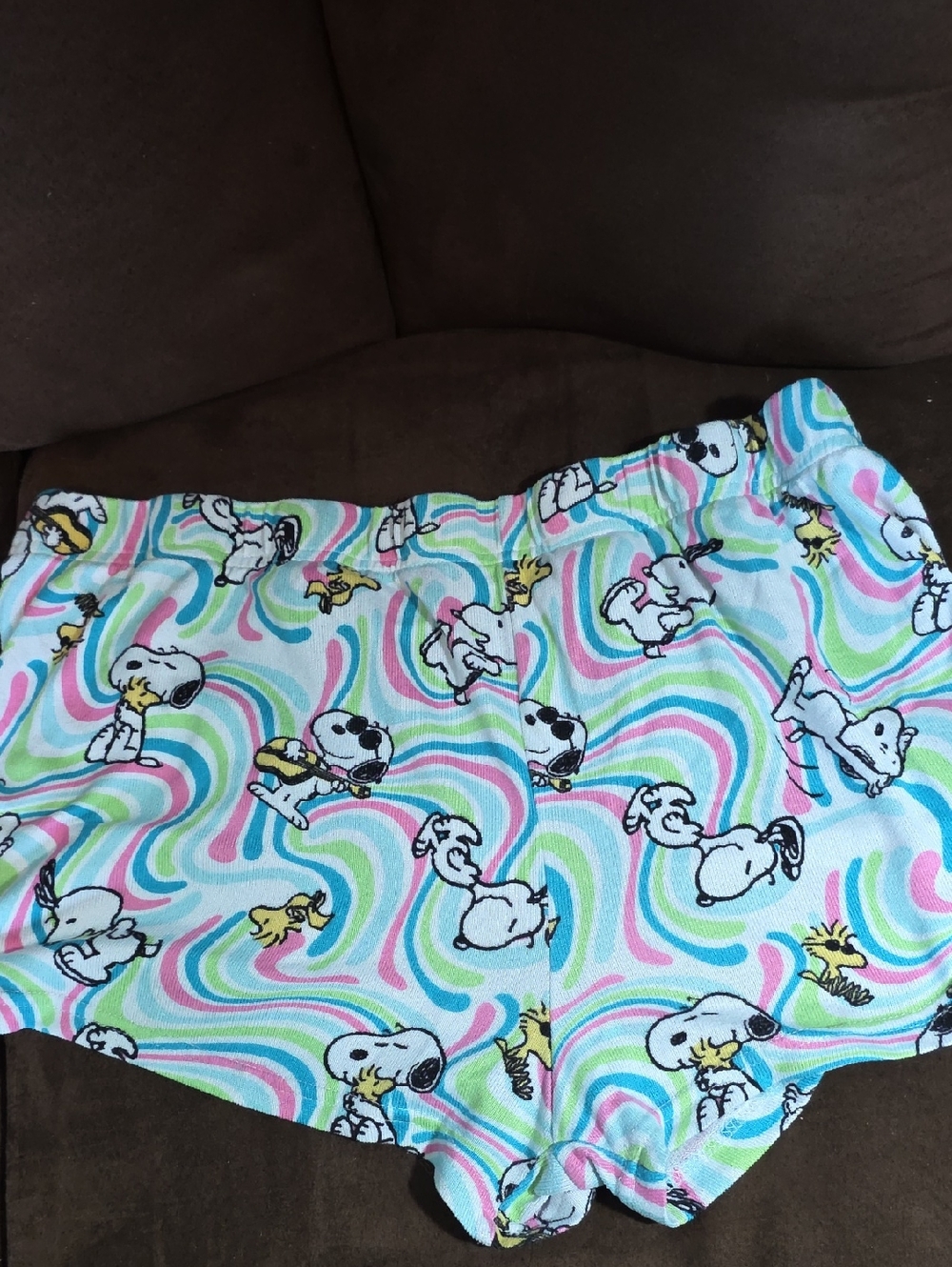 Snoopy & Woodstock Night Shorts- Pastel Swirl Print